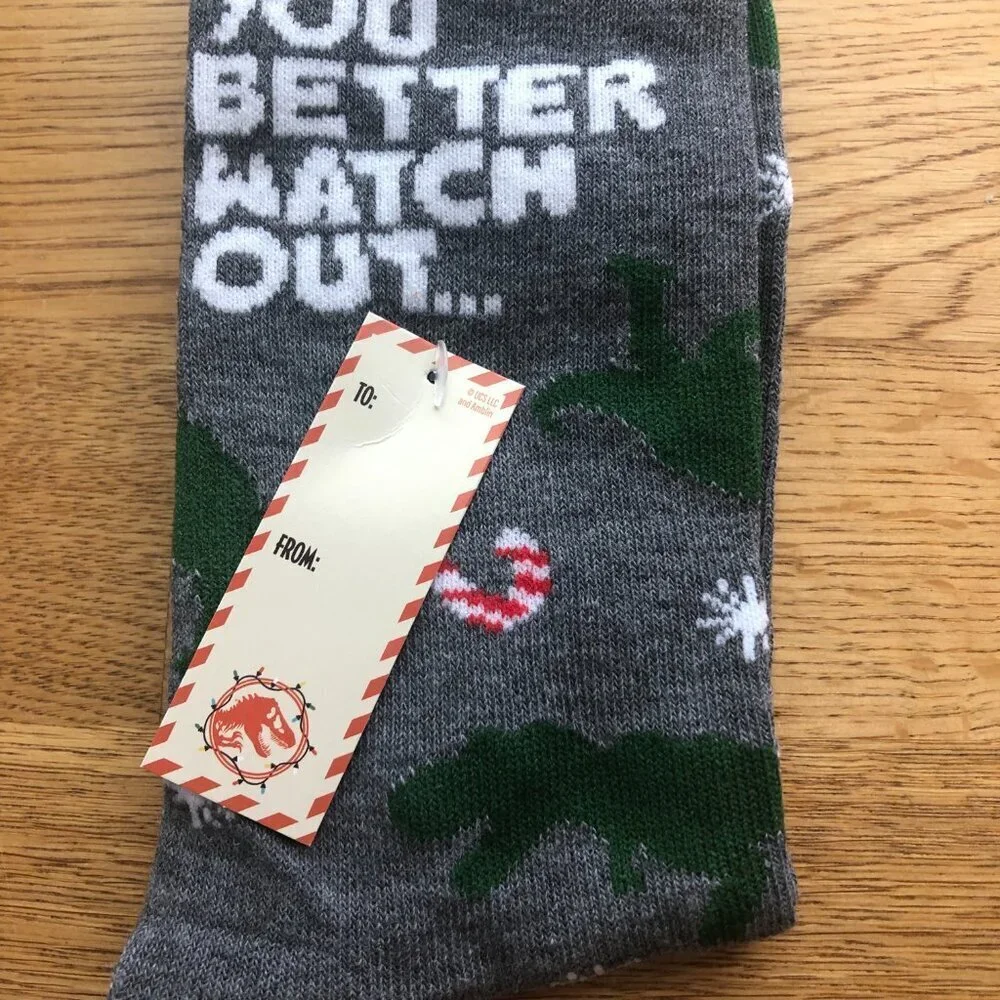Jurassic Park Christmas Socks Stocking Stuffer NWT